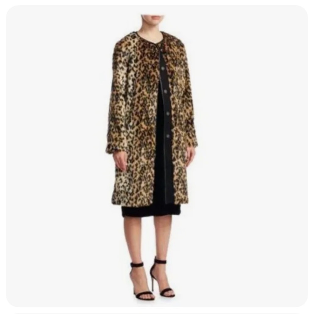 Scripted Leopard Long lined coat size S
